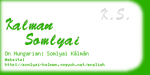 kalman somlyai business card