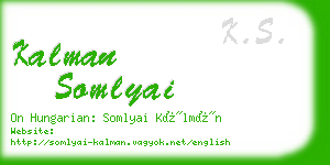 kalman somlyai business card